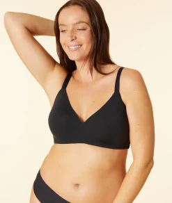 Etam Microfiber Lightly Lined Wireless Bra BLACK Online
