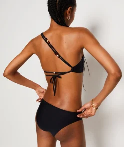 Etam Mid-rise satin bikini bottoms BLACK Best