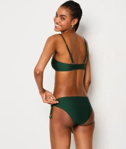 Etam Mid-rise satin bikini bottoms EMERALD Cheap