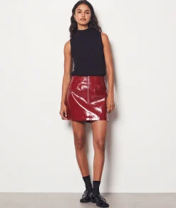 Etam Mirror Effect Short Skirt RED Outlet
