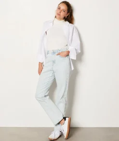 Etam Mom Jeans with Rhinestones SKYBLUE Store