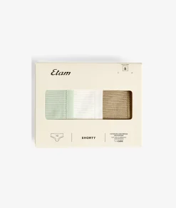Etam Multipack of 3 Boyshorts KHAKI Cheap