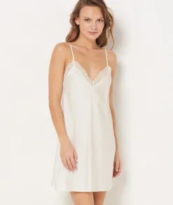 Etam Nightdress With Lace Details ECRU Outlet