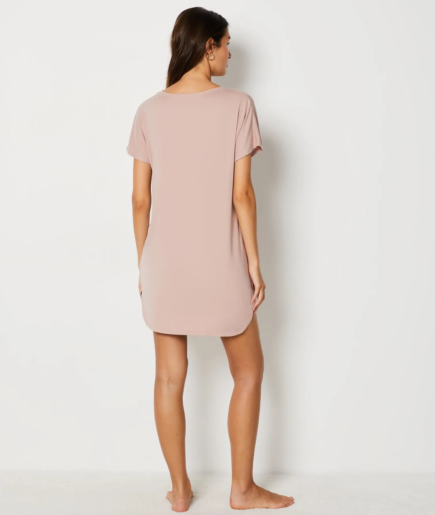 Etam Nightshirt in Modal with Lace Neckline BLUSH Best