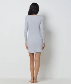Etam Nightshirt in Richelieu ribbed knit LIGHTGREY Hot