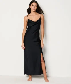 Etam Nuisette satinée décolleté et dos bijoux NOIR Best