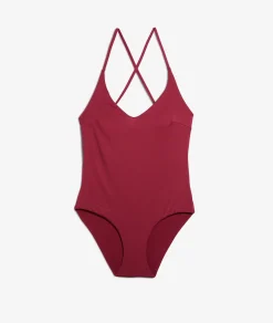 Etam One-Piece Swimsuit with Crossed Back GARNETBORDEAUX Best Sale