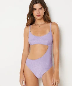 Etam One-Piece Swimsuit with Iridescent Side Cut-Outs PARMA Best Sale