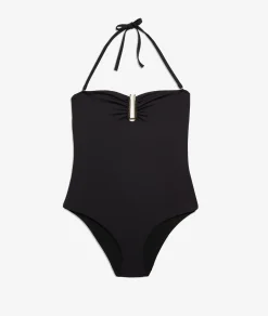 Etam One-Piece Swimsuit with Removable Straps and Backless Design BLACK Sale