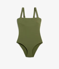 Etam One-Piece Swimsuit with Square Neckline KAKI Cheap