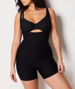 Etam Open-Bust Mid-Thigh Bodysuit - Firm Control BLACK Best