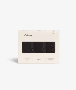 Etam Pack Of 3 Cotton Thongs BLACK Best