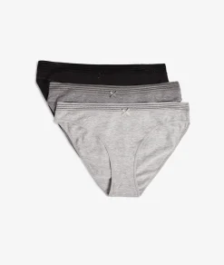 Etam 3-Pack of Cotton and Lace Briefs MULTICOLOR Shop