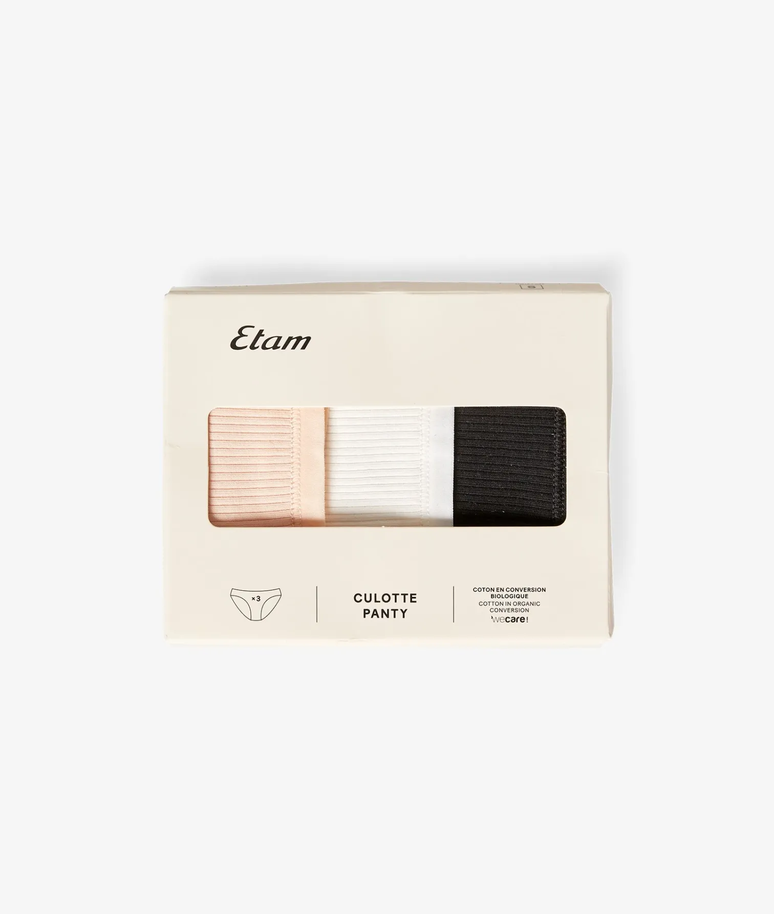 Etam 3-Pack of Cotton Briefs BLUSH Hot