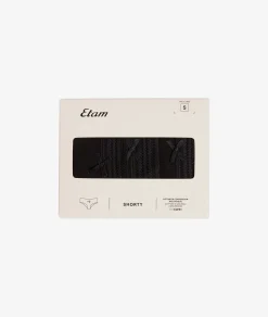Etam 3-Pack of Organic Cotton & Lace Shorties NOIR Fashion