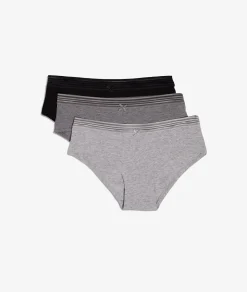 Etam 3-Pack of Organic Cotton & Lace Shorties MULTICOLORE Fashion