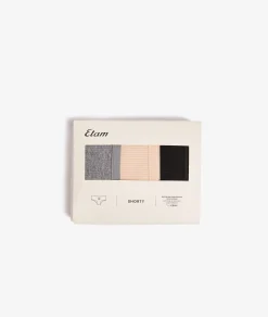 Etam 3-Pack of Organic Cotton Shorties MULTICOLOR Clearance