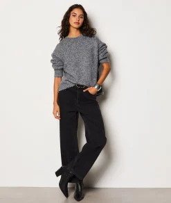Etam Pantalon coupe droite à strass NOIR Discount