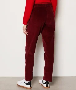 Etam Pantalon côtelé en coton coupe droite BORDEAUXGRENAT Hot