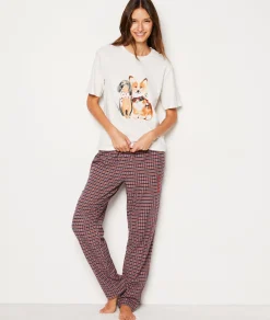 Etam Pantalon de pyjama à carreaux ROUGE Shop