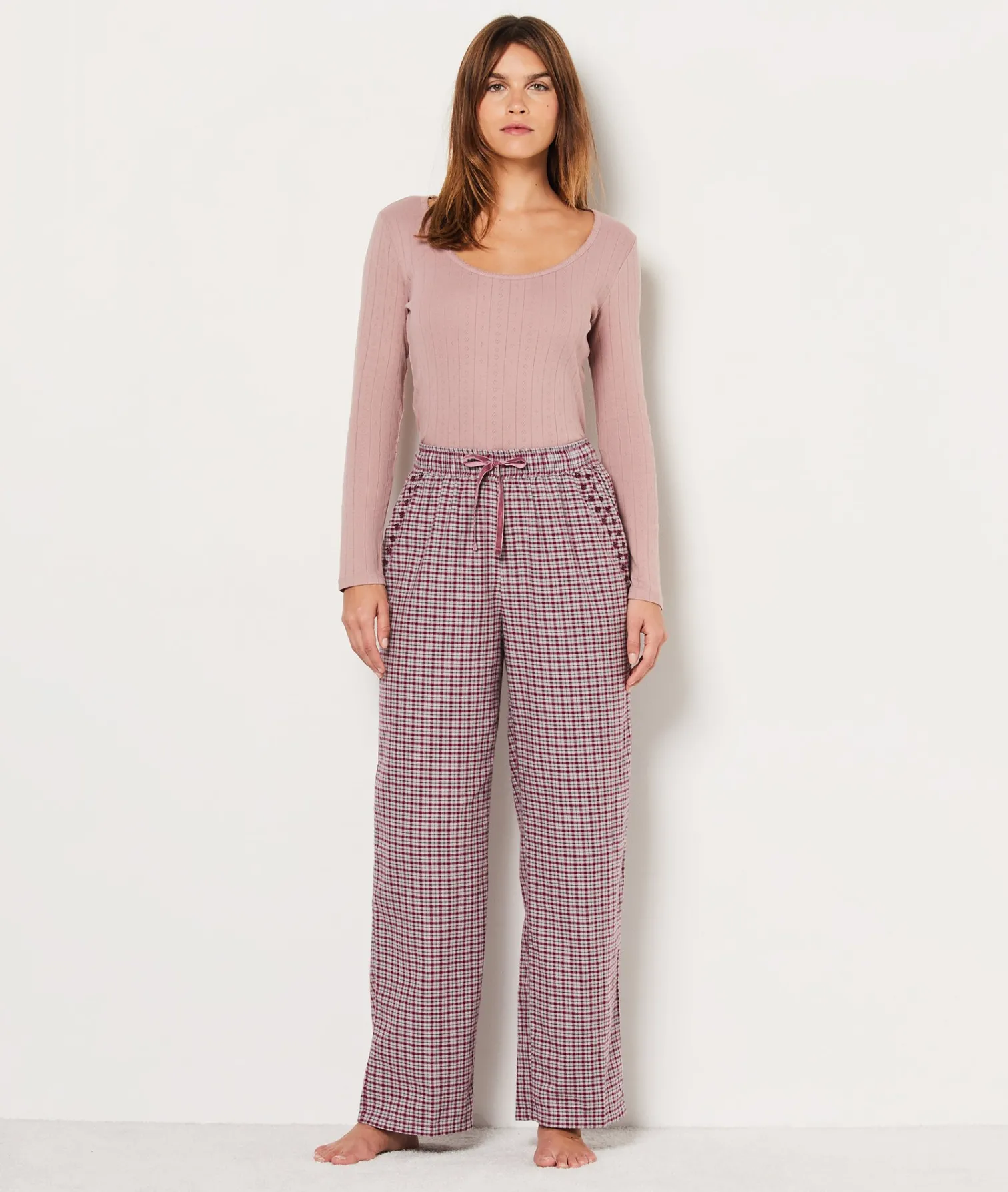Etam Pantalon de pyjama à carreaux BORDEAUXGRENAT Outlet