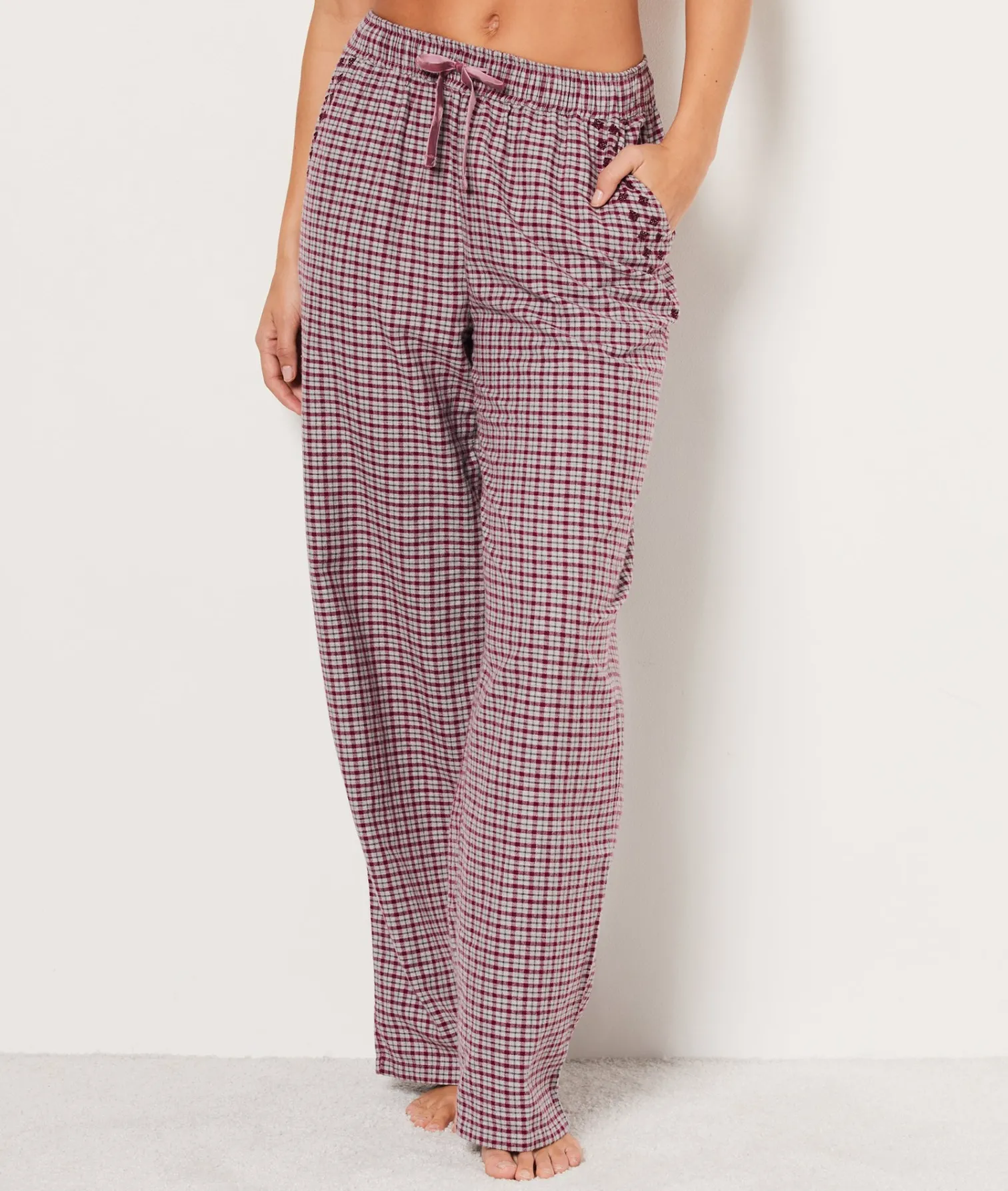 Etam Pantalon de pyjama à carreaux BORDEAUXGRENAT Outlet