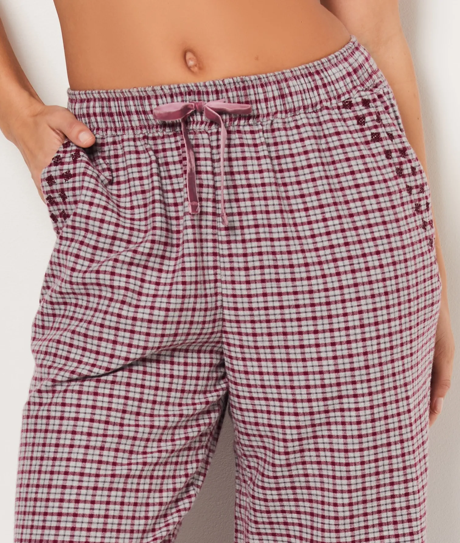 Etam Pantalon de pyjama à carreaux BORDEAUXGRENAT Outlet