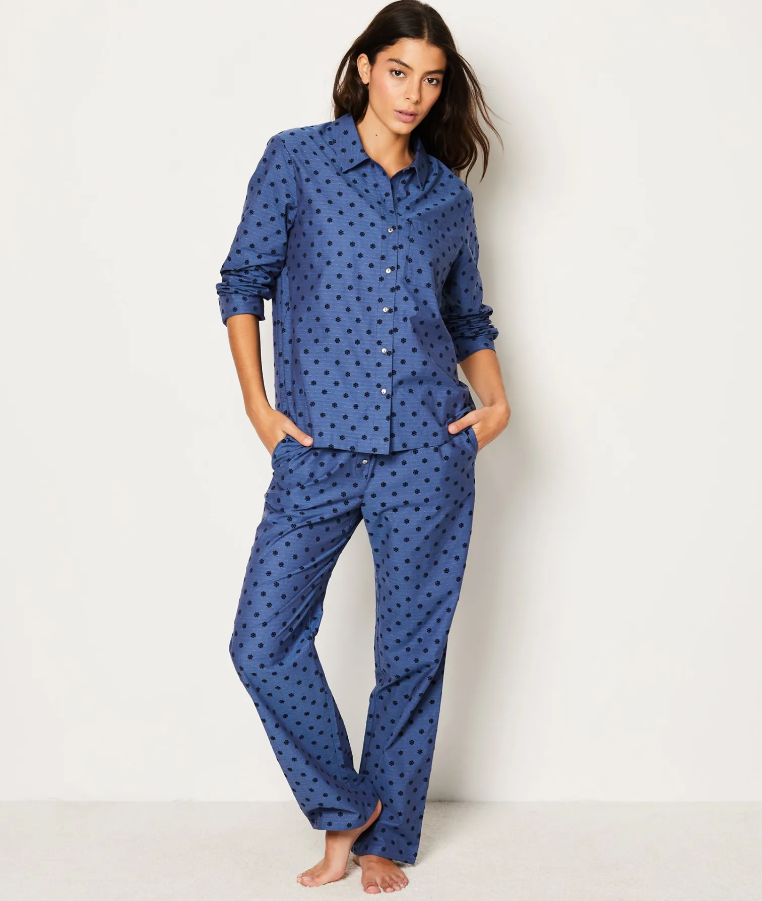 Etam Pantalon de pyjama à poids en coton BLEU Online