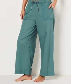 Etam Pantalon de pyjama avec broderies 7/8ème VERT Flash Sale