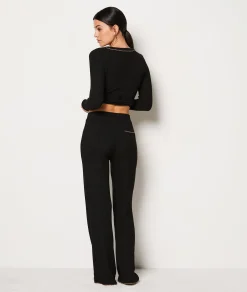 Etam Pantalon de pyjama côtelé droit NOIR Best