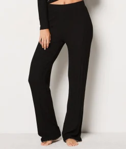 Etam Pantalon de pyjama côtelé droit NOIR Best