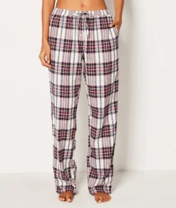 Etam Pantalon de pyjama en coton à carreaux ECRU Sale
