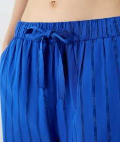 Etam Pantalon de pyjama en coton à rayures BLEUROYAL New