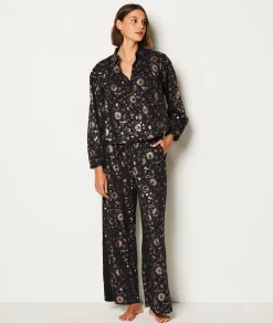 Etam Pantalon de pyjama en coton imprimé constellation NOIR New