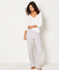 Etam Pantalon de pyjama en coton à carreaux GRIS Cheap