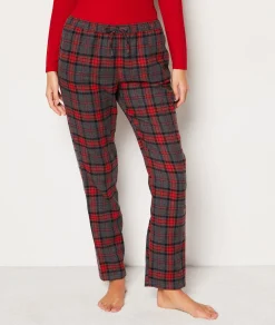 Etam Pantalon de pyjama en coton à carreaux GRIS Shop