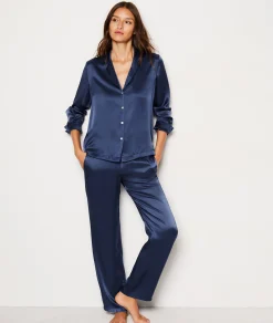 Etam Pantalon de pyjama en soie BLEUNUIT Cheap