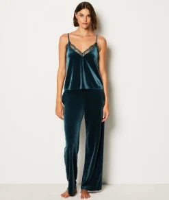 Etam Pantalon de pyjama en velours VERT New