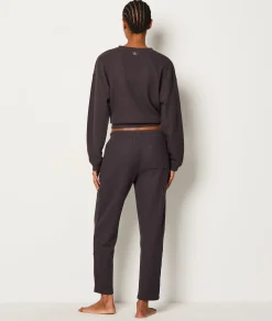 Etam Pantalon de pyjama gaufré NOIR Fashion