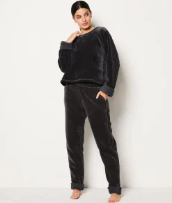 Etam Pantalon de pyjama large NOIR Fashion