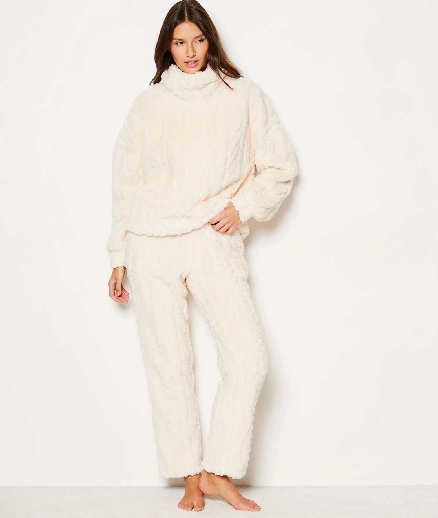 Etam Pantalon de pyjama polaire ECRU Hot