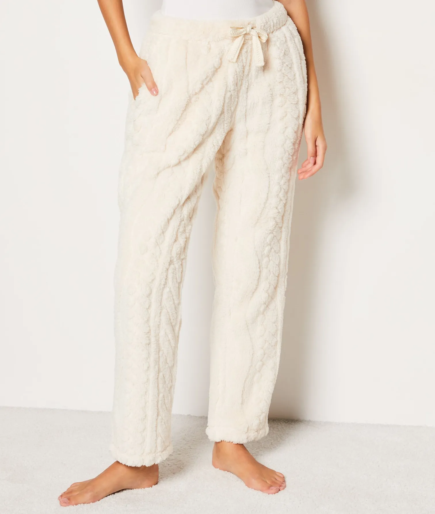 Etam Pantalon de pyjama polaire ECRU Hot