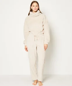 Etam Pantalon de pyjama polaire BEIGE New