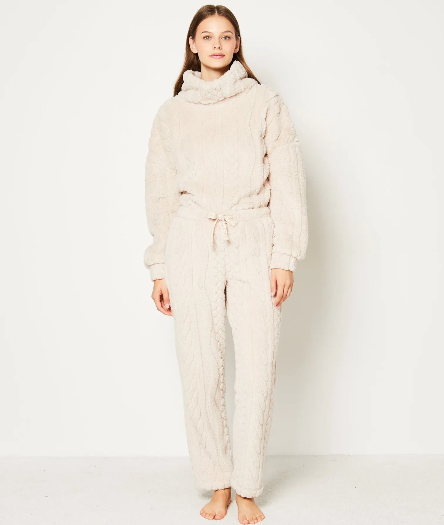 Etam Pantalon de pyjama polaire BEIGE New
