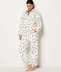 Etam Pantalon de pyjama polaire Smiley®ORIGINALS ECRU Outlet