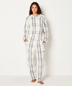Etam Pantalon de pyjama polaire à carreaux GRIS Store