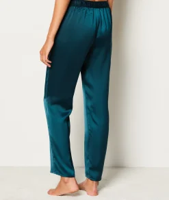 Etam Pantalon de pyjama satiné VERT Outlet