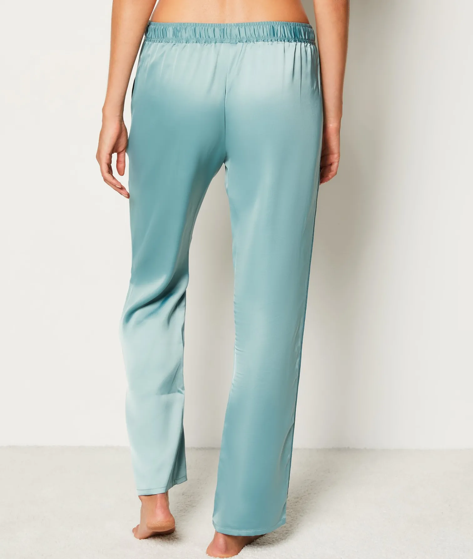 Etam Pantalon de pyjama satiné BLEUVERT Sale