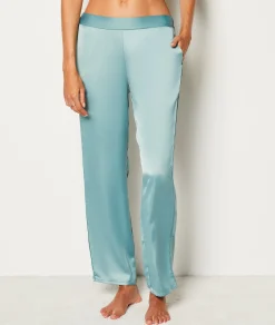 Etam Pantalon de pyjama satiné BLEUVERT Sale