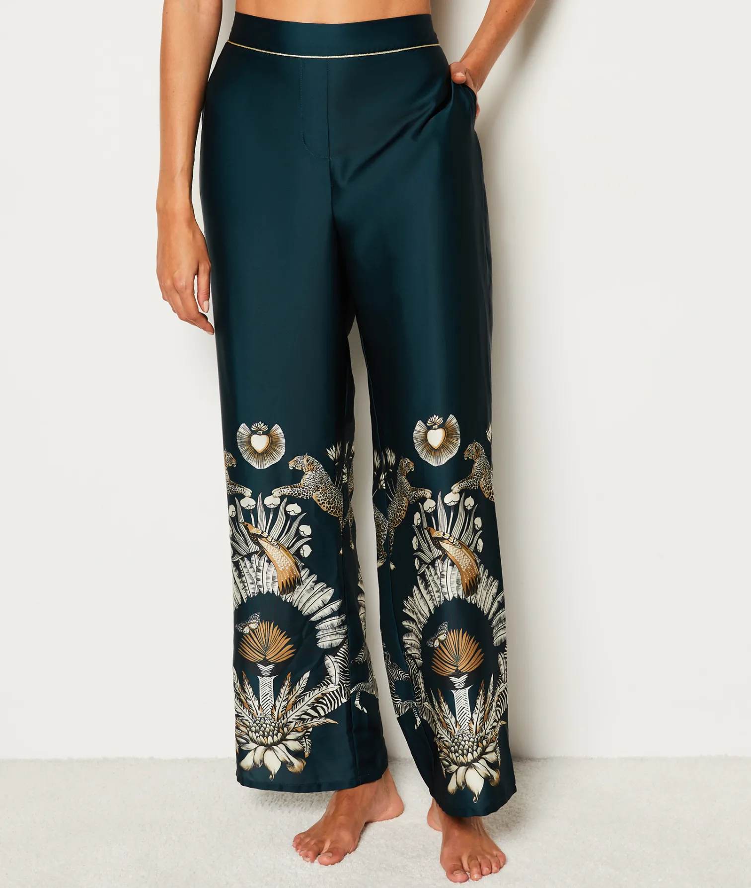 Etam Pantalon de pyjama satiné imprimé IMPFONDVERT Online